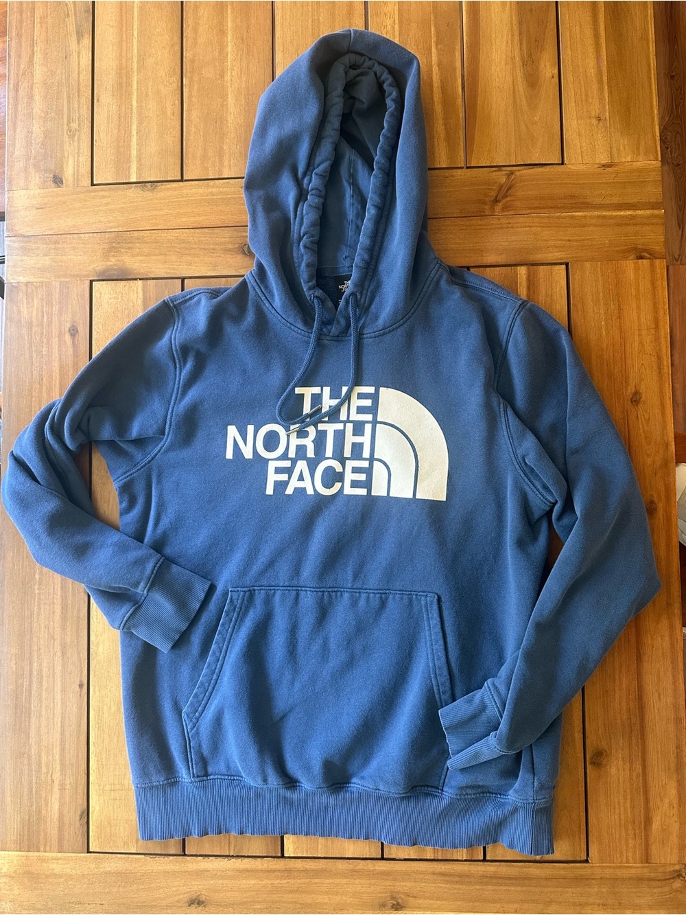 The North Face Men's Slate Blue Crewneck Hoodie with White Logo